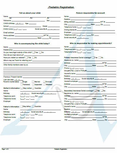 Pediatric Registration Form