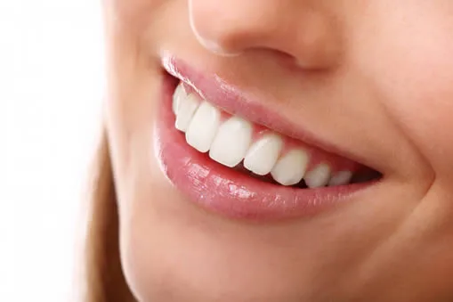 Close-up of a healthy smile after dental cleaning