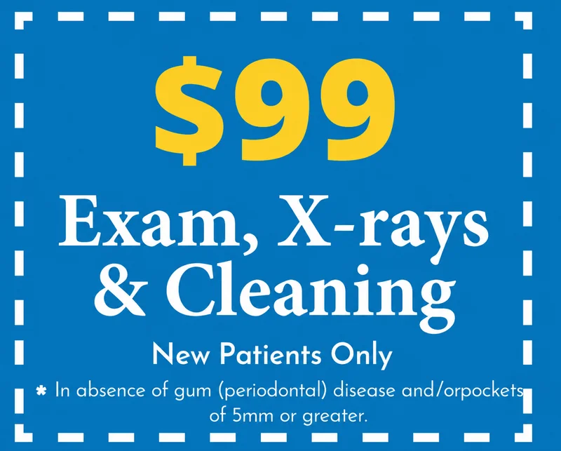 $99 Exam, X-rays & Cleaning — New Patient Special
